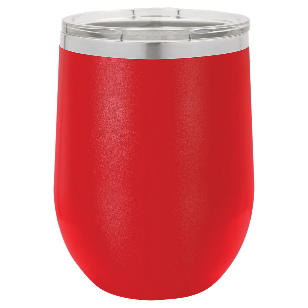 12 oz Blank Stemless Wine Tumbler | Customizable Insulated Cup with Lid