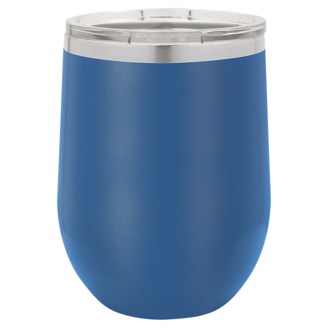12 oz Blank Stemless Wine Tumbler | Customizable Insulated Cup with Lid