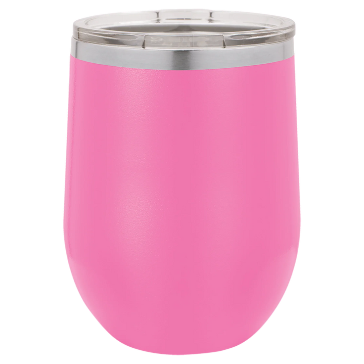 12 oz Blank Stemless Wine Tumbler | Customizable Insulated Cup with Lid