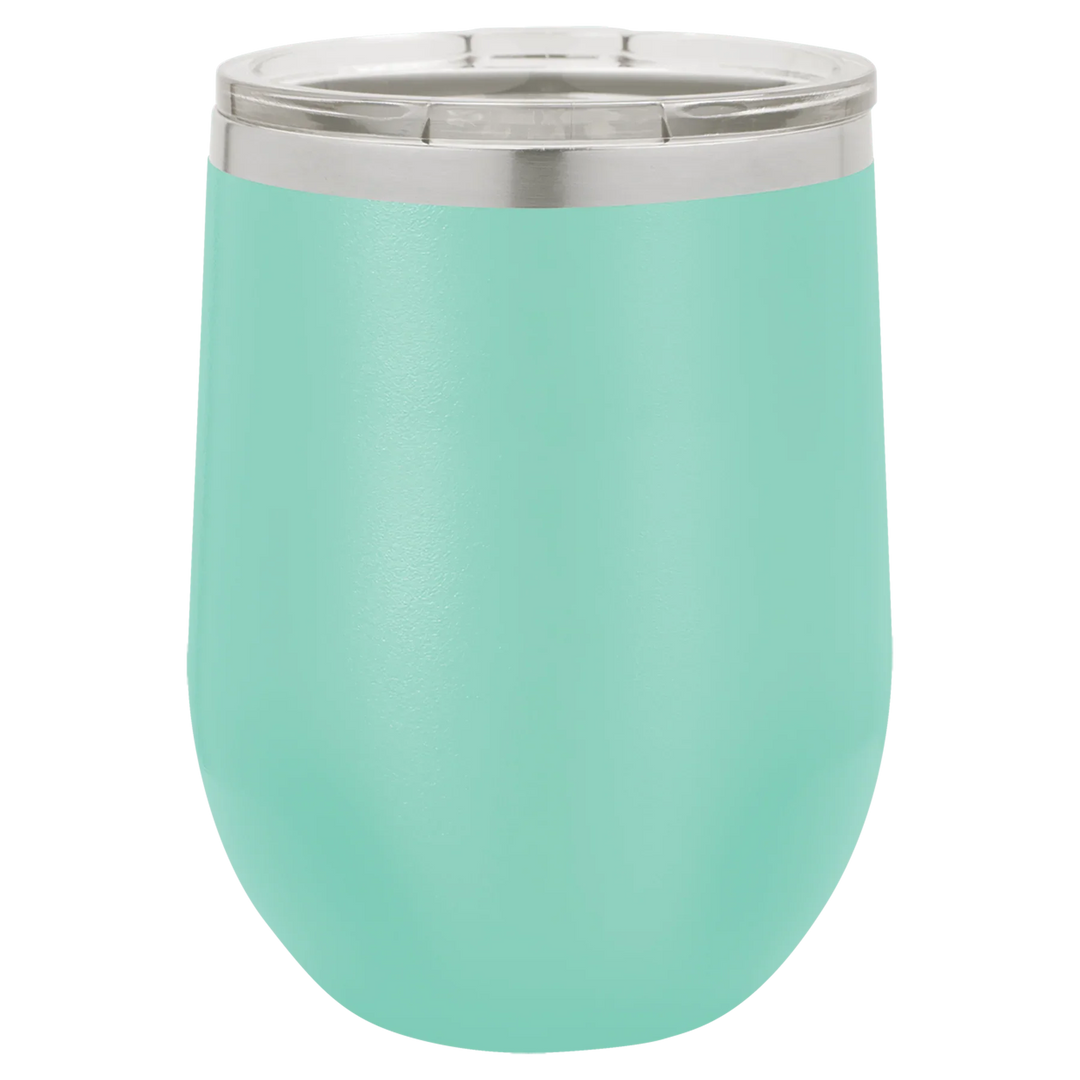 12 oz Blank Stemless Wine Tumbler | Customizable Insulated Cup with Lid