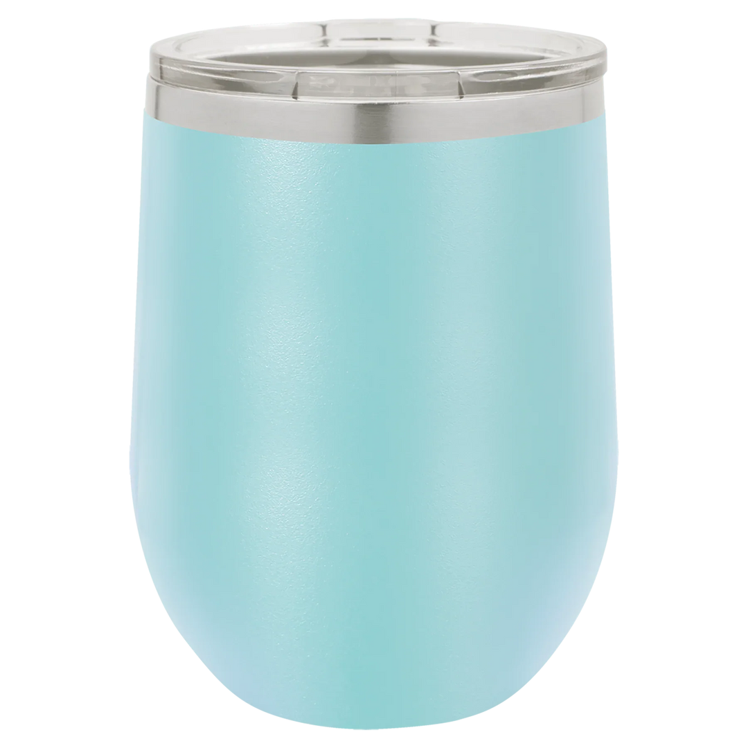 12 oz Blank Stemless Wine Tumbler | Customizable Insulated Cup with Lid