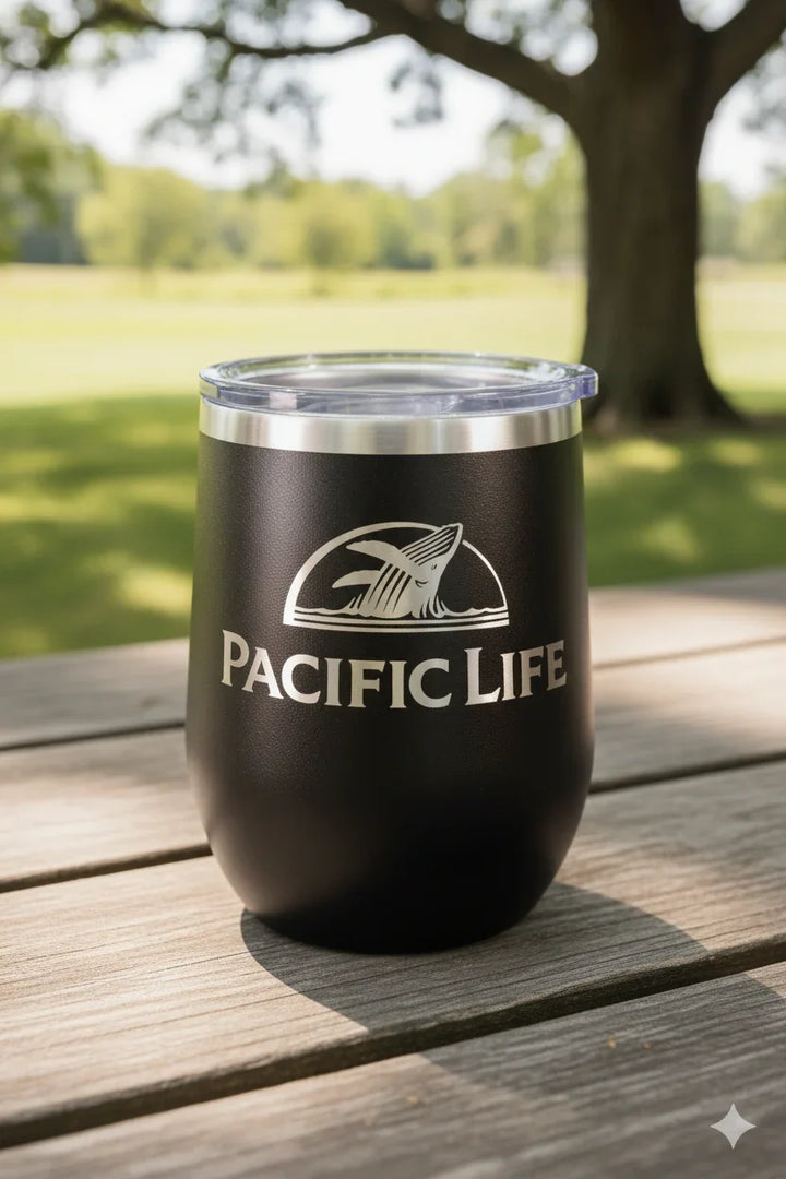 12 oz Blank Stemless Wine Tumbler | Customizable Insulated Cup with Lid