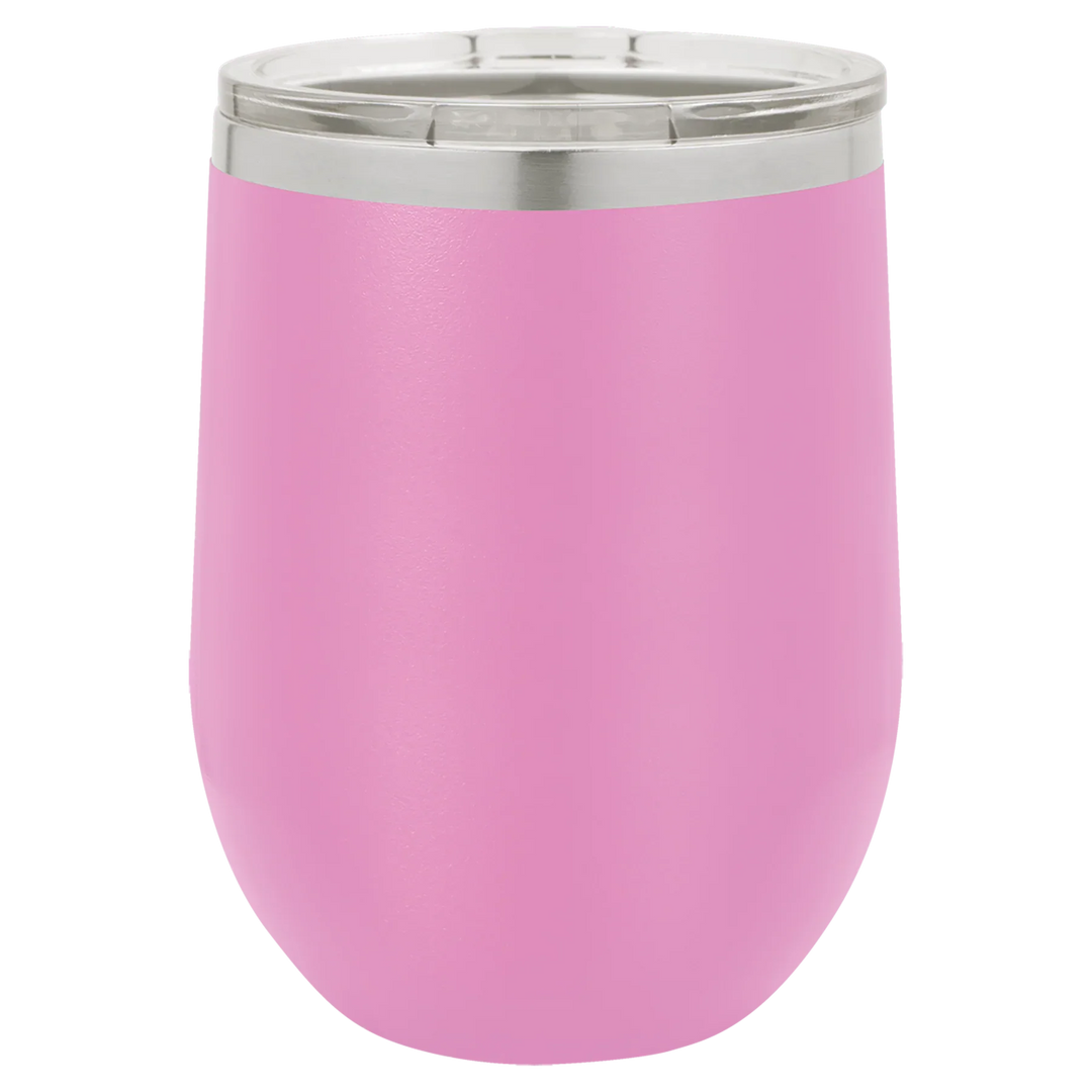 12 oz Blank Stemless Wine Tumbler | Customizable Insulated Cup with Lid