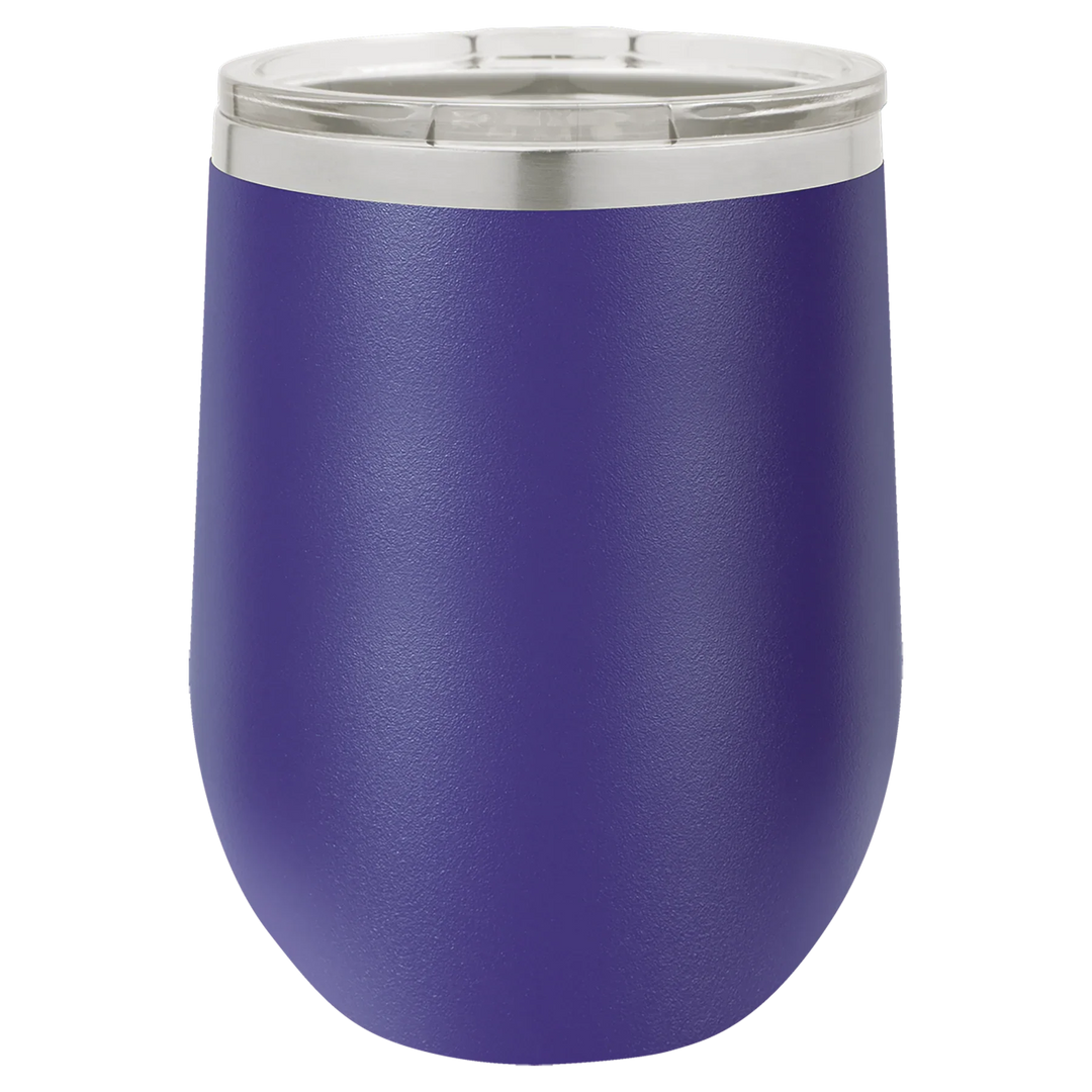 12 oz Blank Stemless Wine Tumbler | Customizable Insulated Cup with Lid