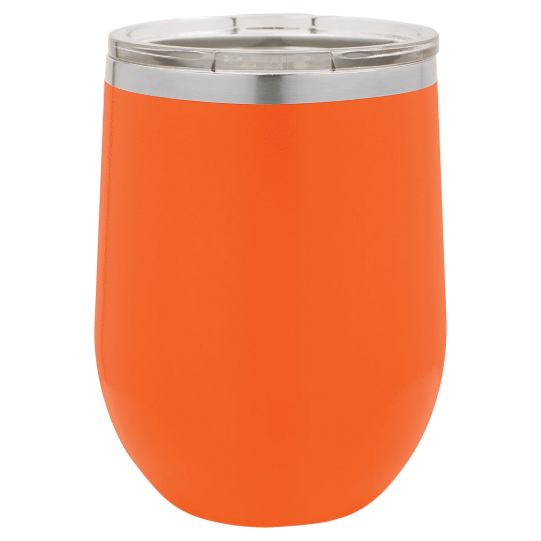 12 oz Blank Stemless Wine Tumbler | Customizable Insulated Cup with Lid