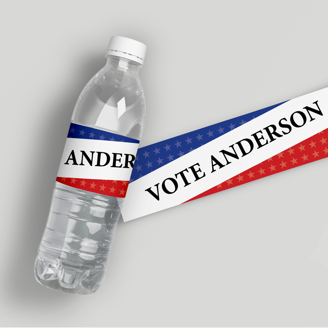 Stars Political Water Bottle Labels