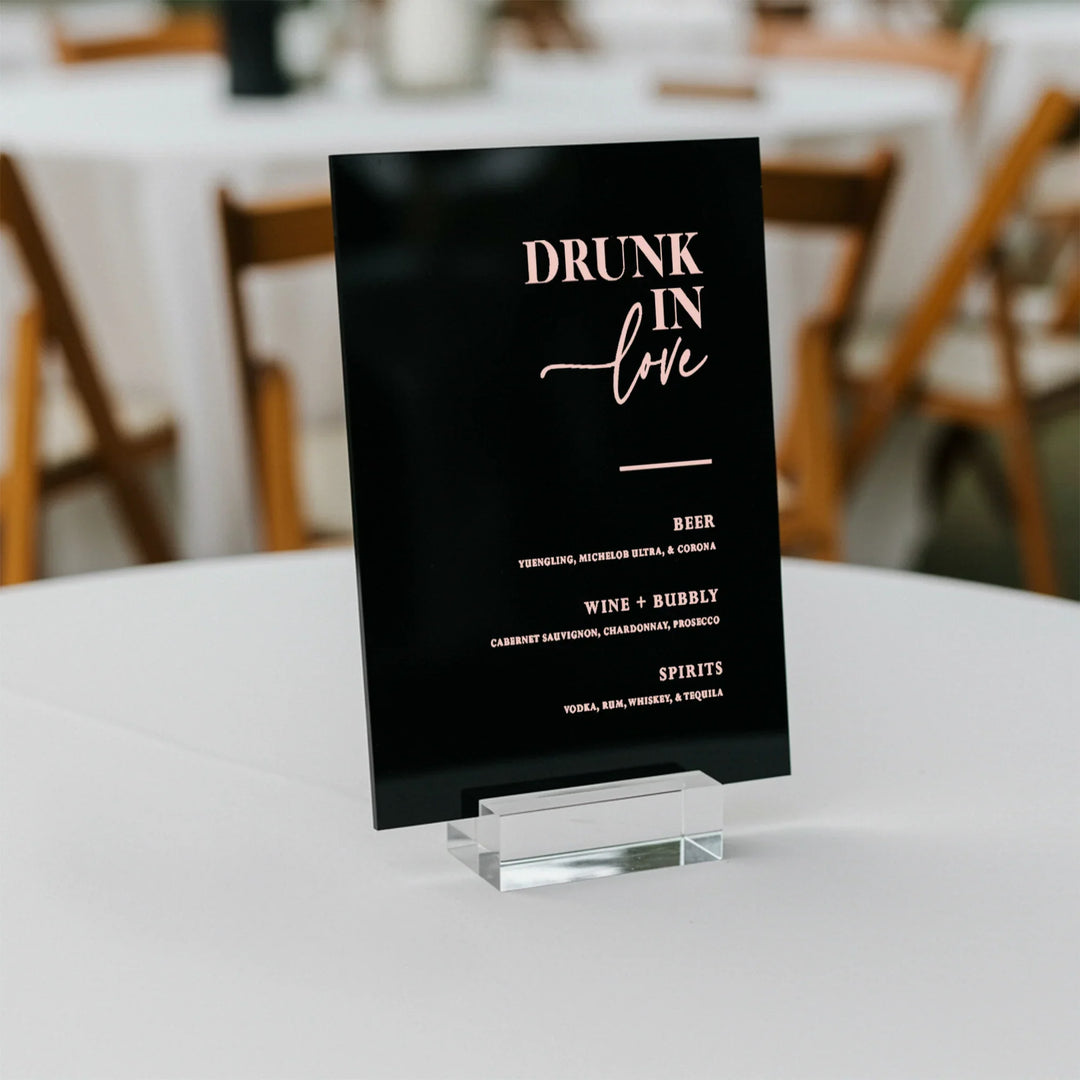 Drunk In Love Wedding Bar Sign