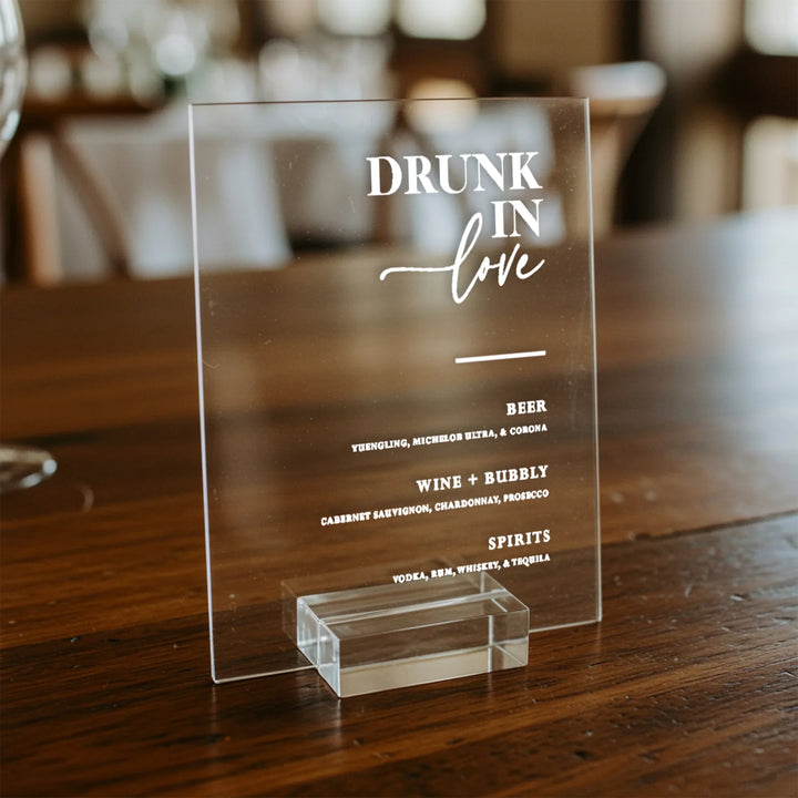 Drunk In Love Wedding Bar Sign