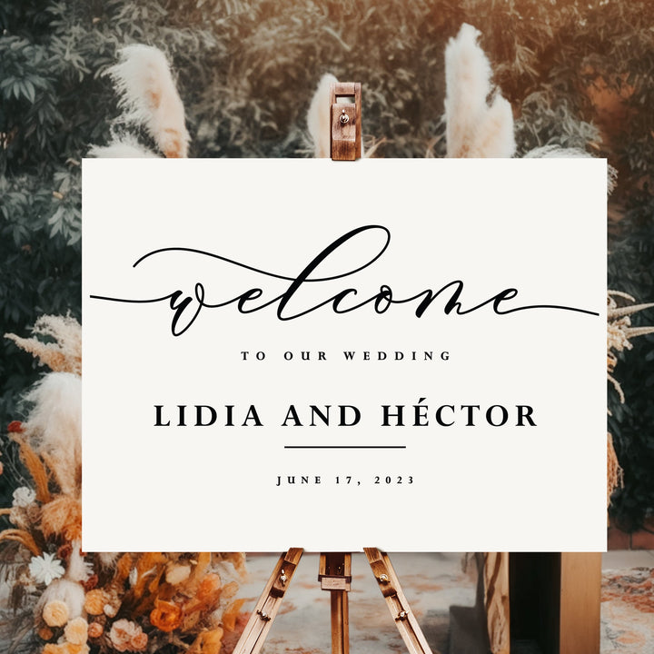 Basic Script Acrylic Wedding Welcome Sign