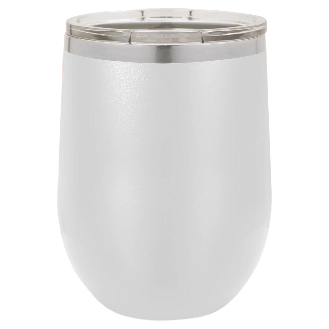 12 oz Blank Stemless Wine Tumbler | Customizable Insulated Cup with Lid - iCustomLabel