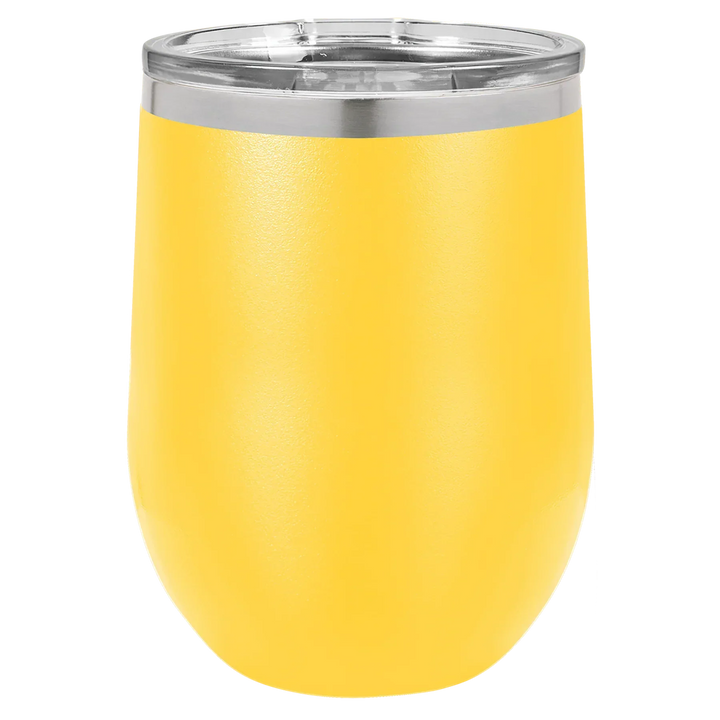 12 oz Blank Stemless Wine Tumbler | Customizable Insulated Cup with Lid - iCustomLabel
