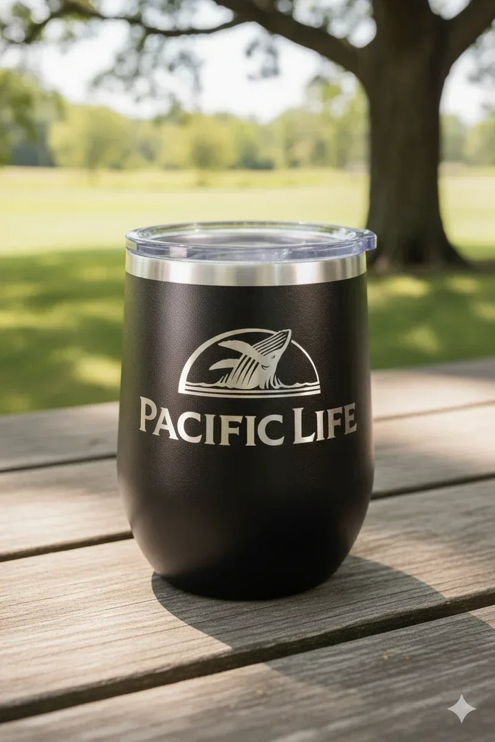 12 oz Blank Stemless Wine Tumbler | Customizable Insulated Cup with Lid - iCustomLabel