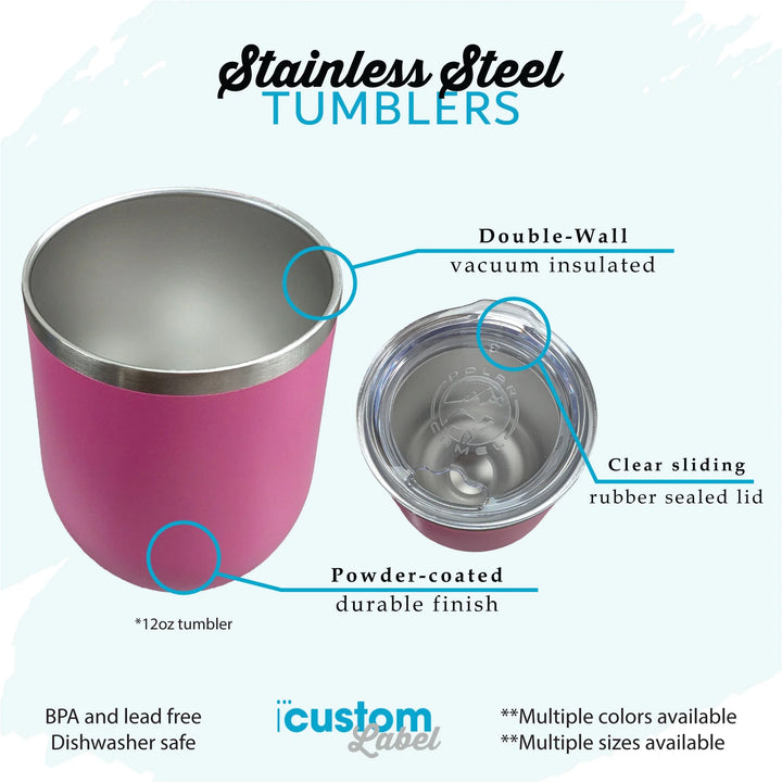 12oz Custom Logo Stemless Wine Tumbler – Bulk Insulated Corporate Drinkware