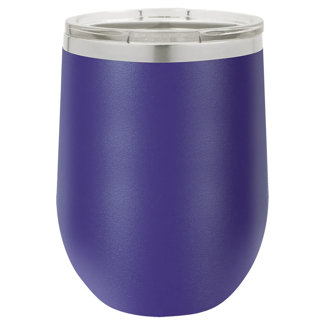 12 oz Blank Stemless Wine Tumbler | Customizable Insulated Cup with Lid - iCustomLabel