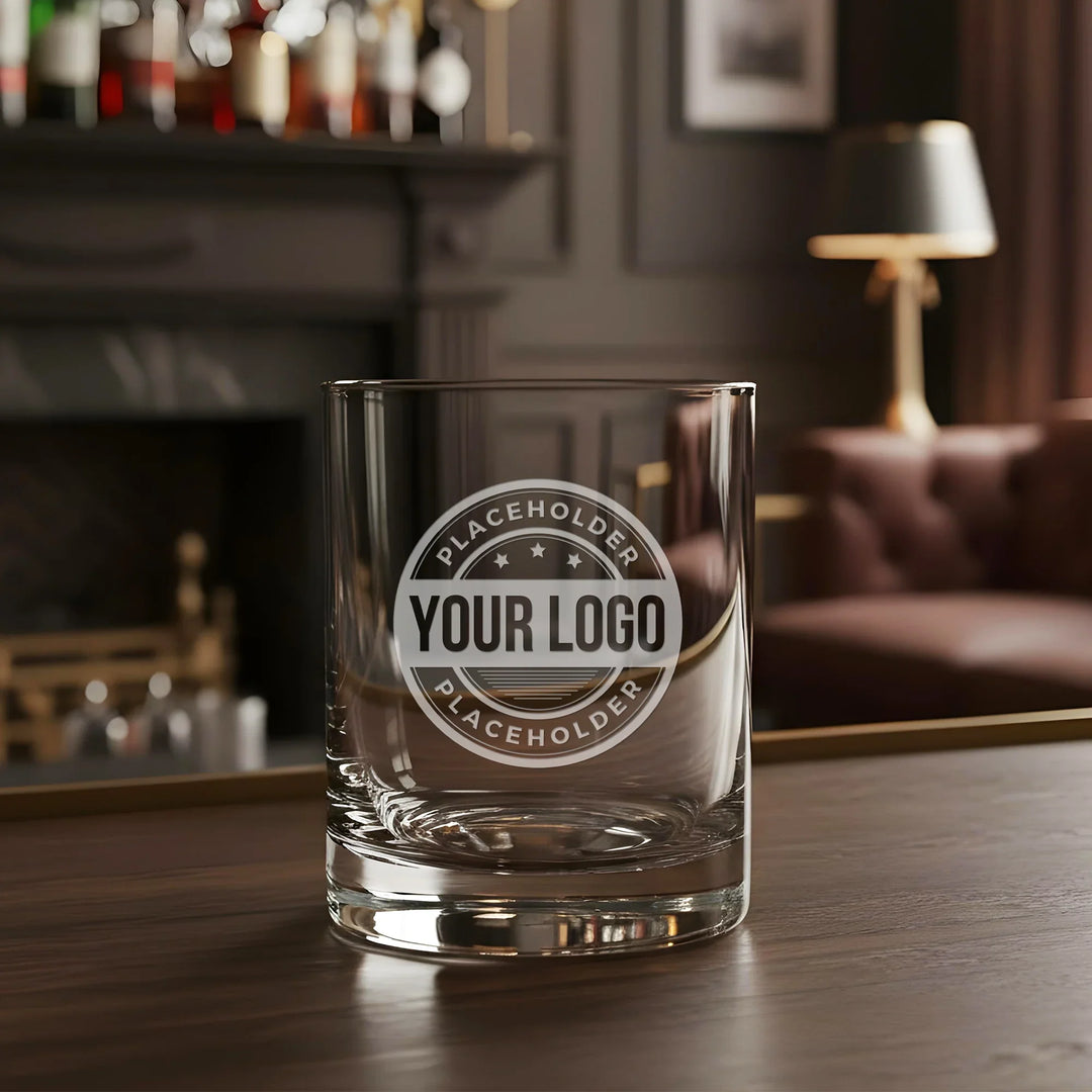 Custom 13.5oz Rocks Glass - Personalized Corporate Logo Glassware - iCustomLabel