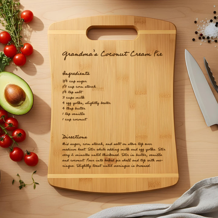 Recipe Bamboo Cutting Board