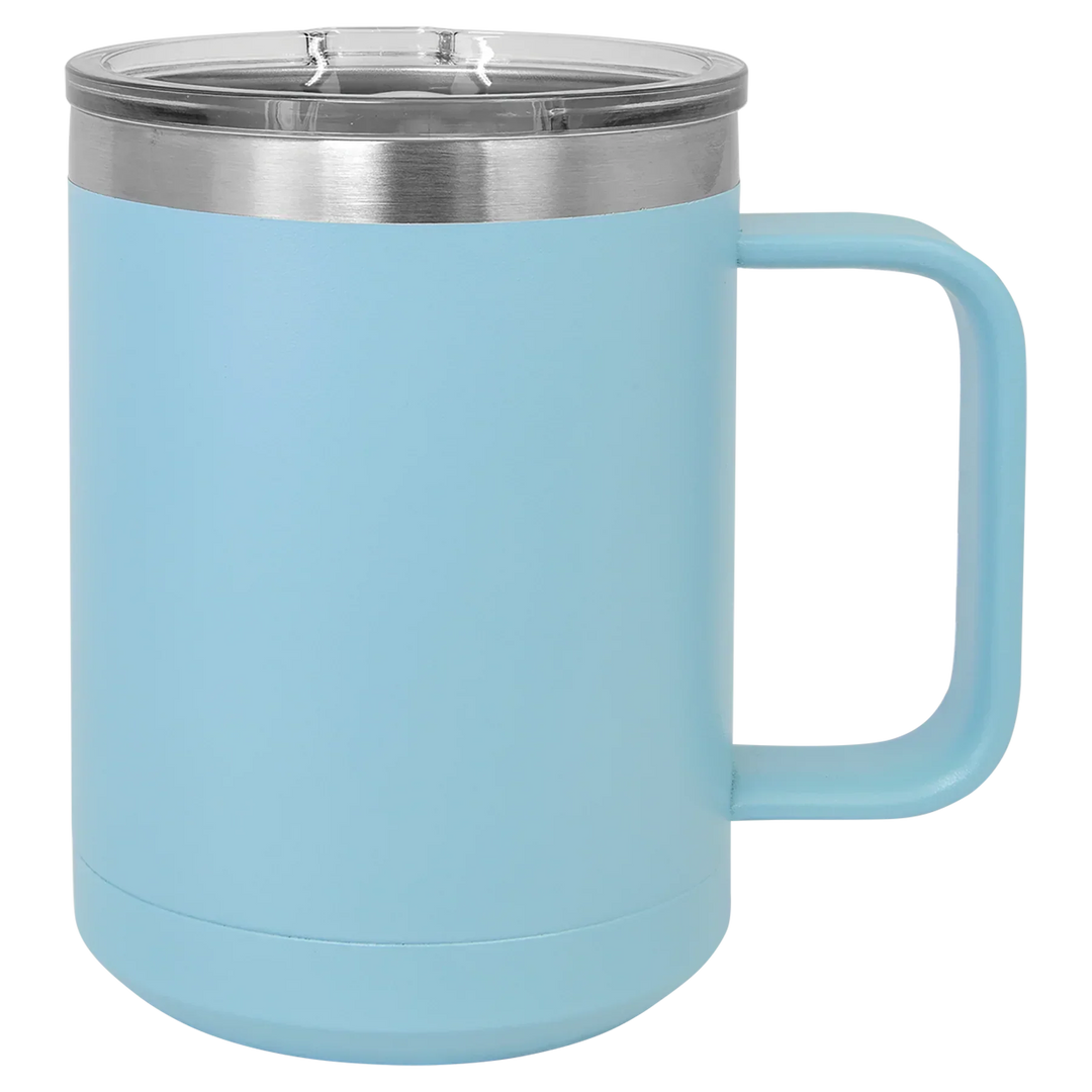15oz Insulated Stainless Steel Mug | Customizable Blank Travel Mug - iCustomLabel