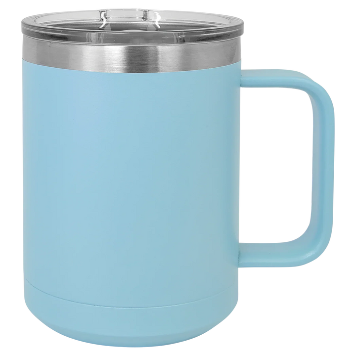15oz Insulated Stainless Steel Mug | Customizable Blank Travel Mug - iCustomLabel