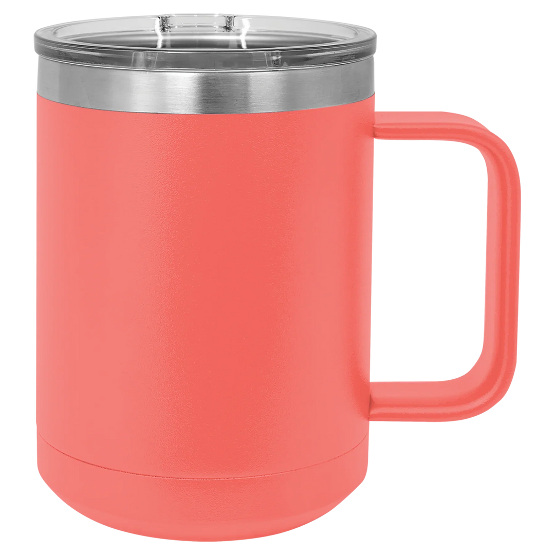 15oz Insulated Stainless Steel Mug | Customizable Blank Travel Mug