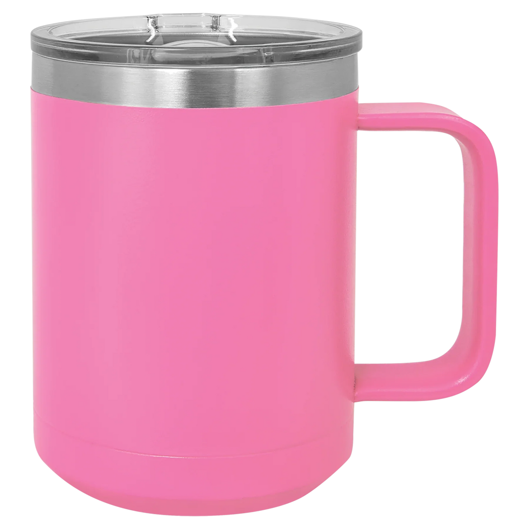 15oz Insulated Stainless Steel Mug | Customizable Blank Travel Mug