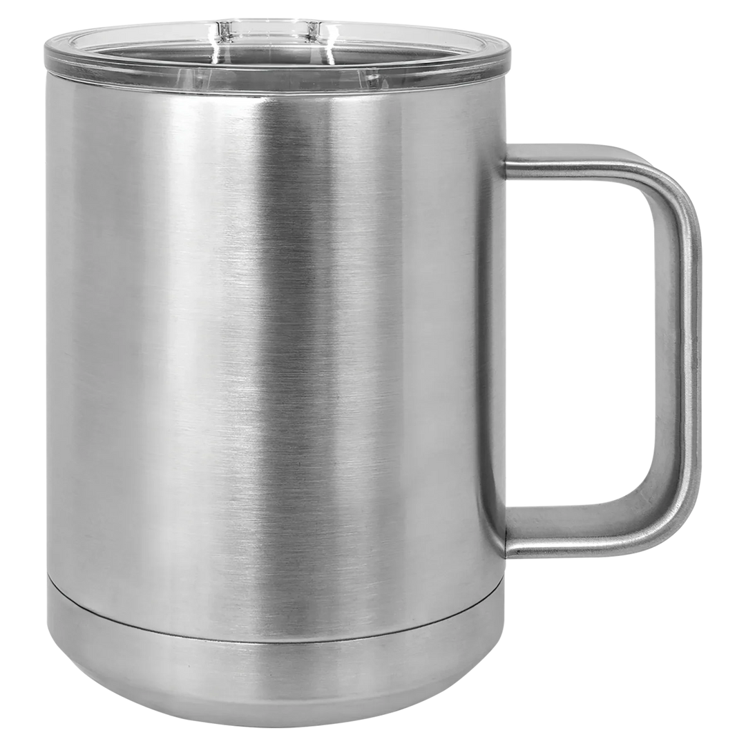 15oz Insulated Stainless Steel Mug | Customizable Blank Travel Mug