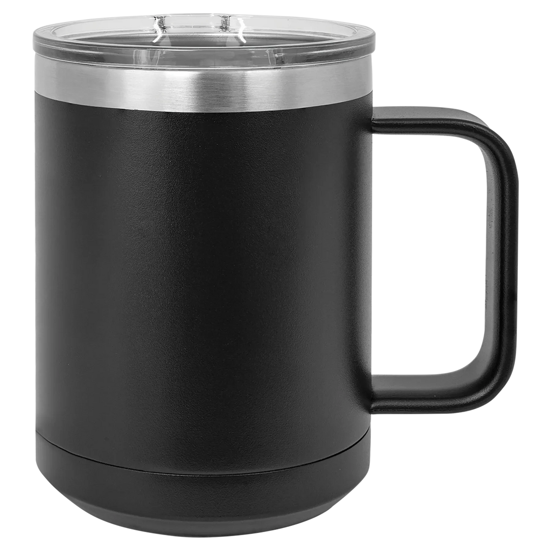 15oz Insulated Stainless Steel Mug | Customizable Blank Travel Mug