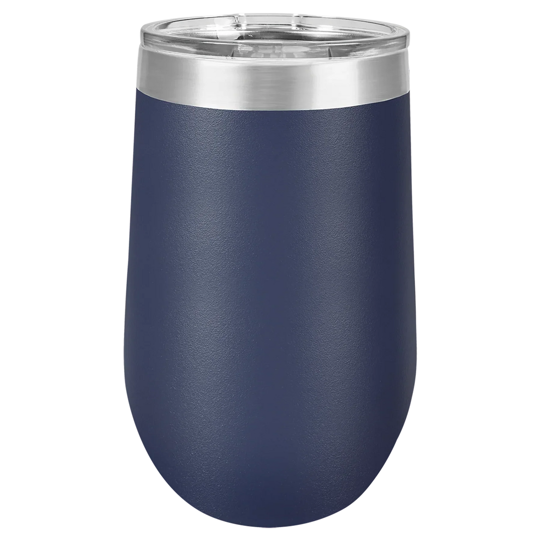16 oz - Vacuum Insulated Stemless Wine Tumbler with Lid - iCustomLabel