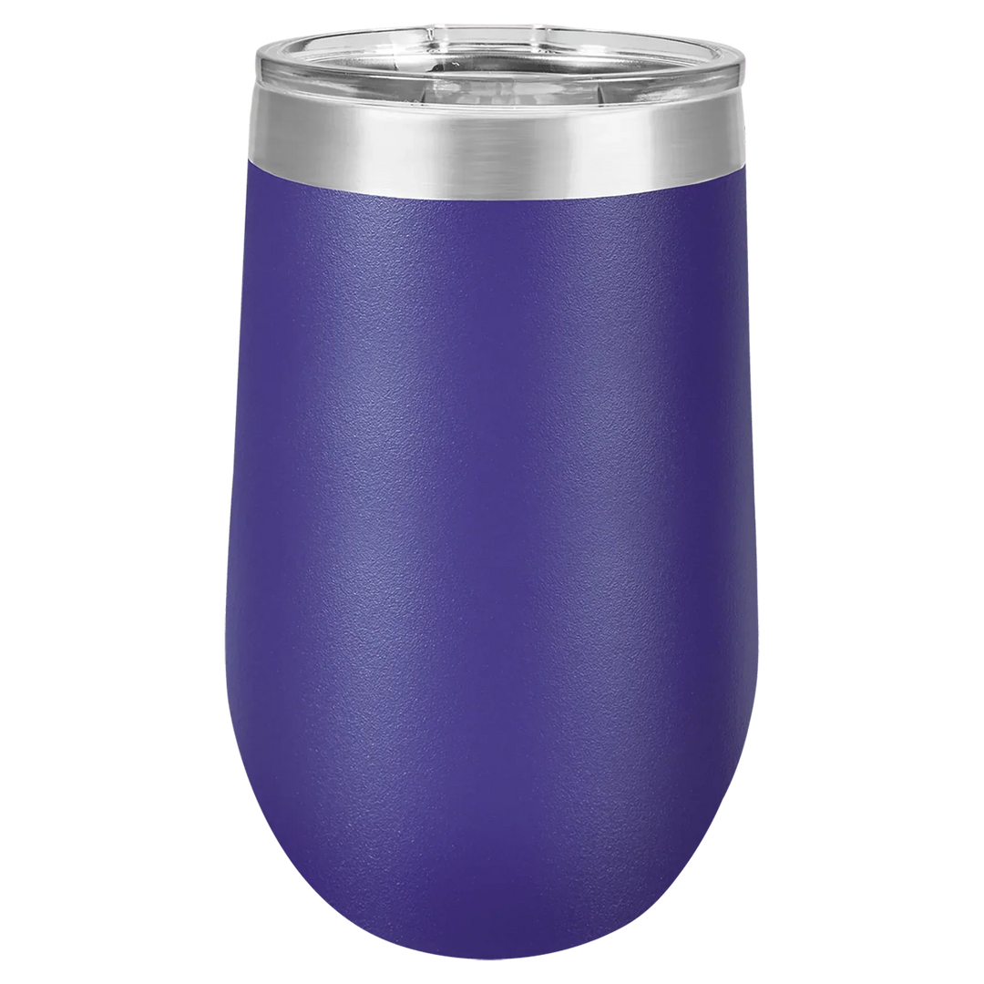 16 oz - Vacuum Insulated Stemless Wine Tumbler with Lid - iCustomLabel