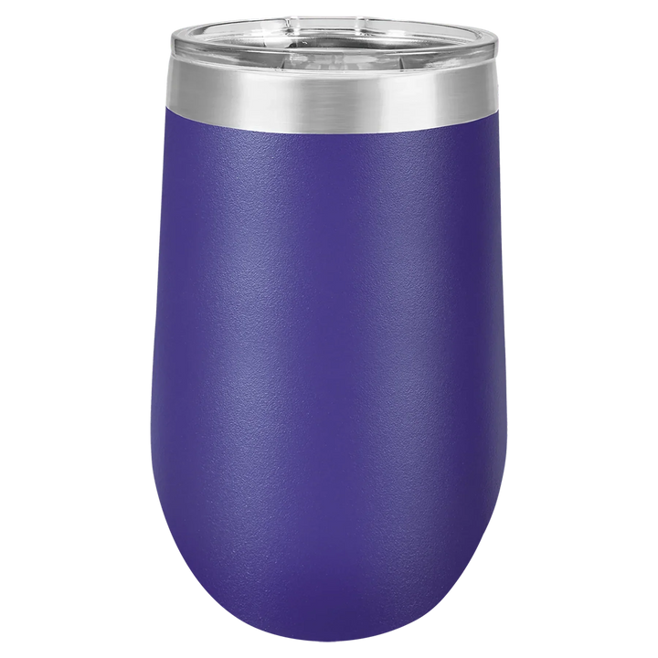 16 oz - Vacuum Insulated Stemless Wine Tumbler with Lid - iCustomLabel