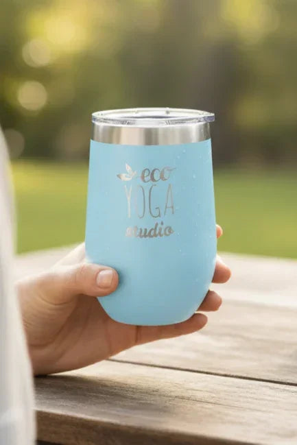 16 oz - Vacuum Insulated Stemless Wine Tumbler with Lid - iCustomLabel