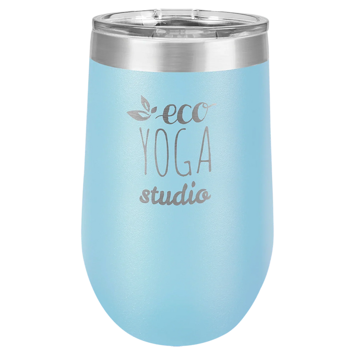 16 oz - Vacuum Insulated Stemless Wine Tumbler with Lid - iCustomLabel