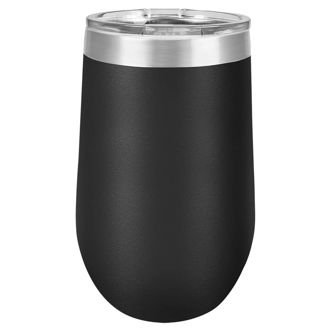 16 oz - Vacuum Insulated Stemless Wine Tumbler with Lid - iCustomLabel