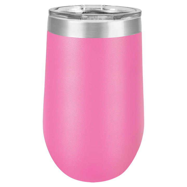 16 oz - Vacuum Insulated Stemless Wine Tumbler with Lid - iCustomLabel