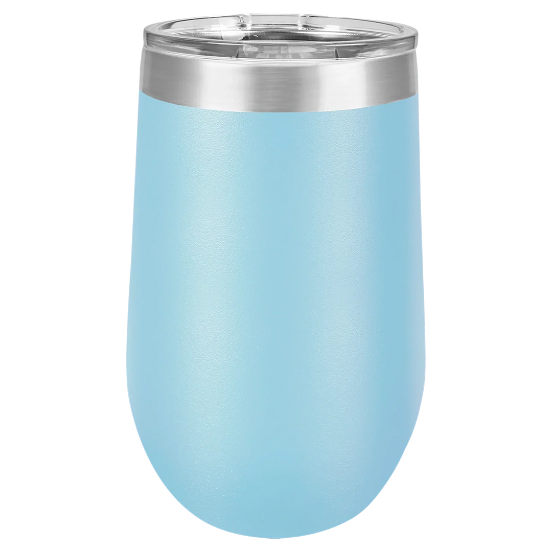 16 oz - Vacuum Insulated Stemless Wine Tumbler with Lid - iCustomLabel