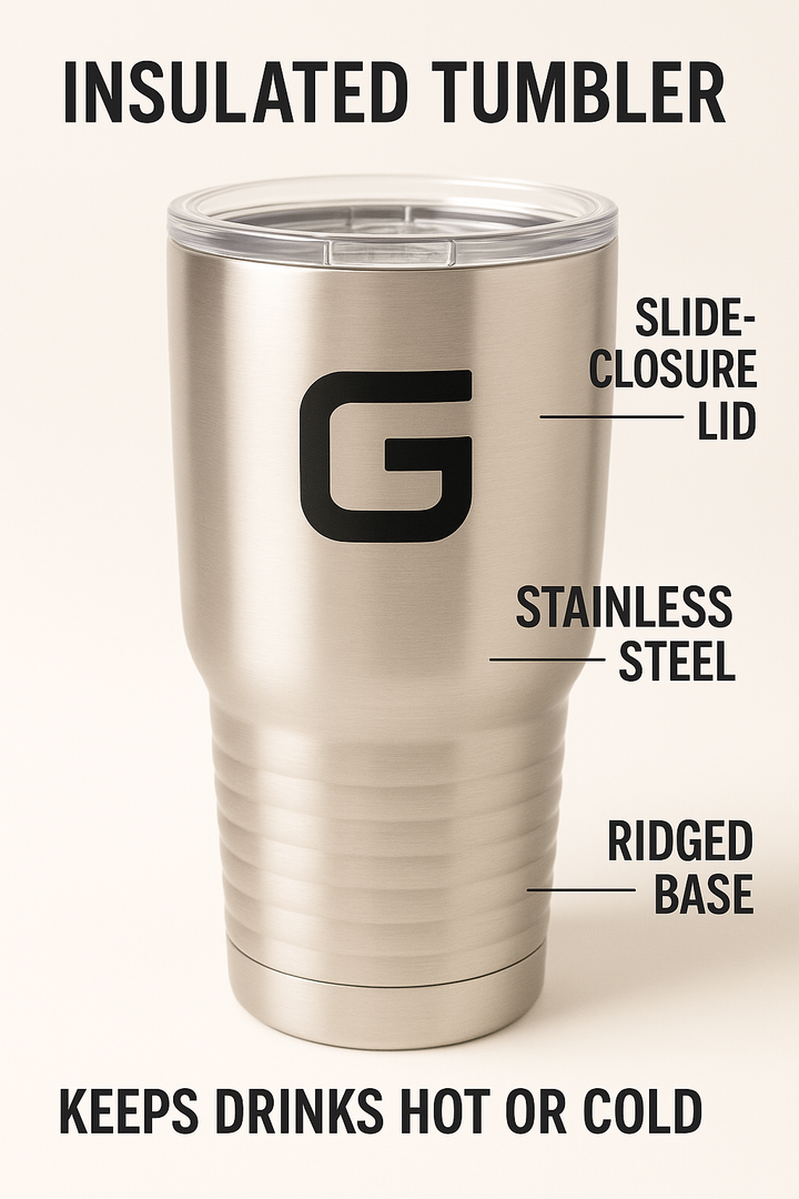 Custom 30 oz Stainless Steel Tumbler – Personalized Engraved Logo Travel Mug