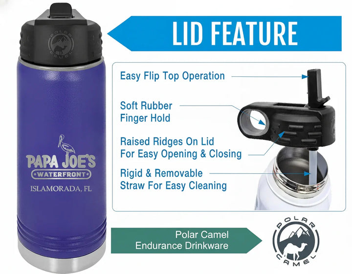 20 oz Water Bottle - Customizable Bottle with Flip Lid