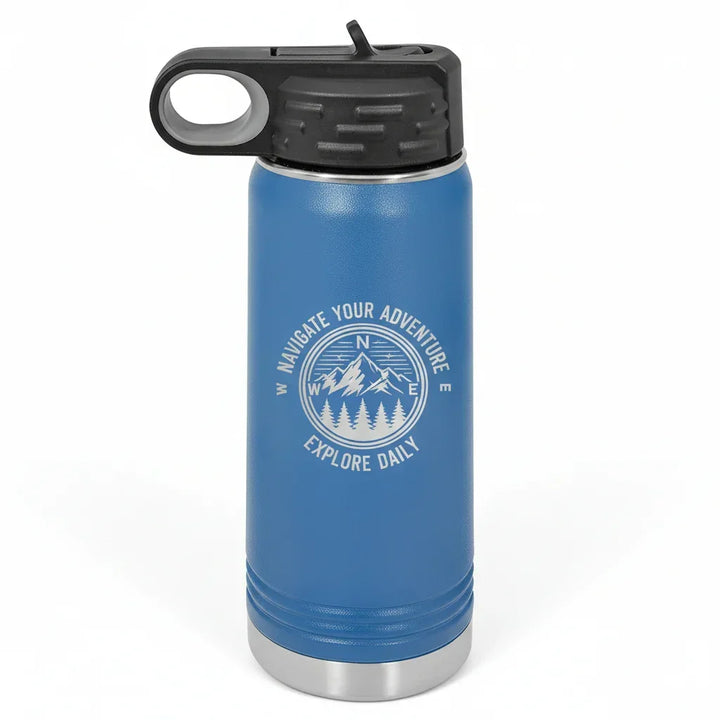 20 oz Water Bottle - Customizable Bottle with Flip Lid - iCustomLabel