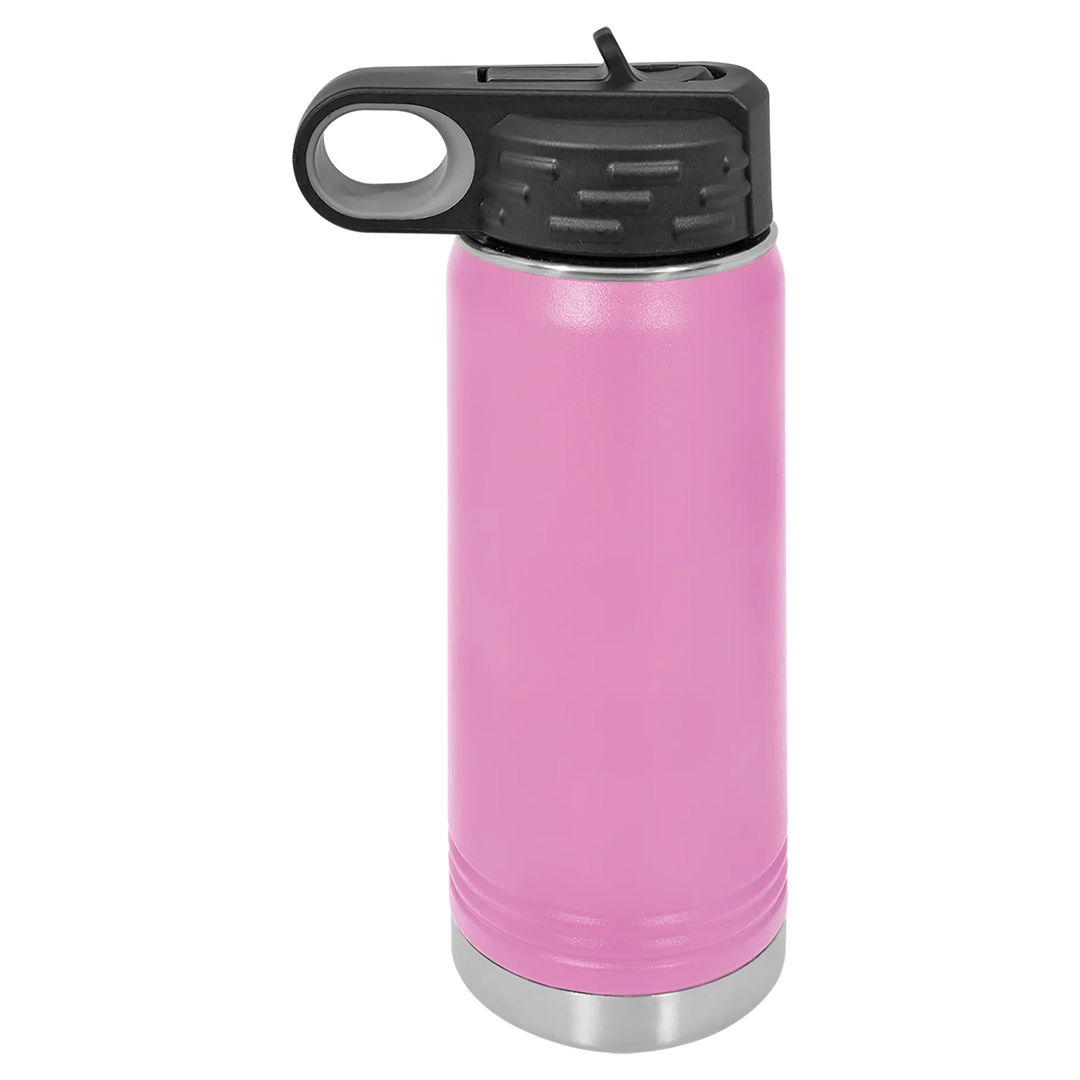 20 oz Water Bottle - Customizable Bottle with Flip Lid - iCustomLabel