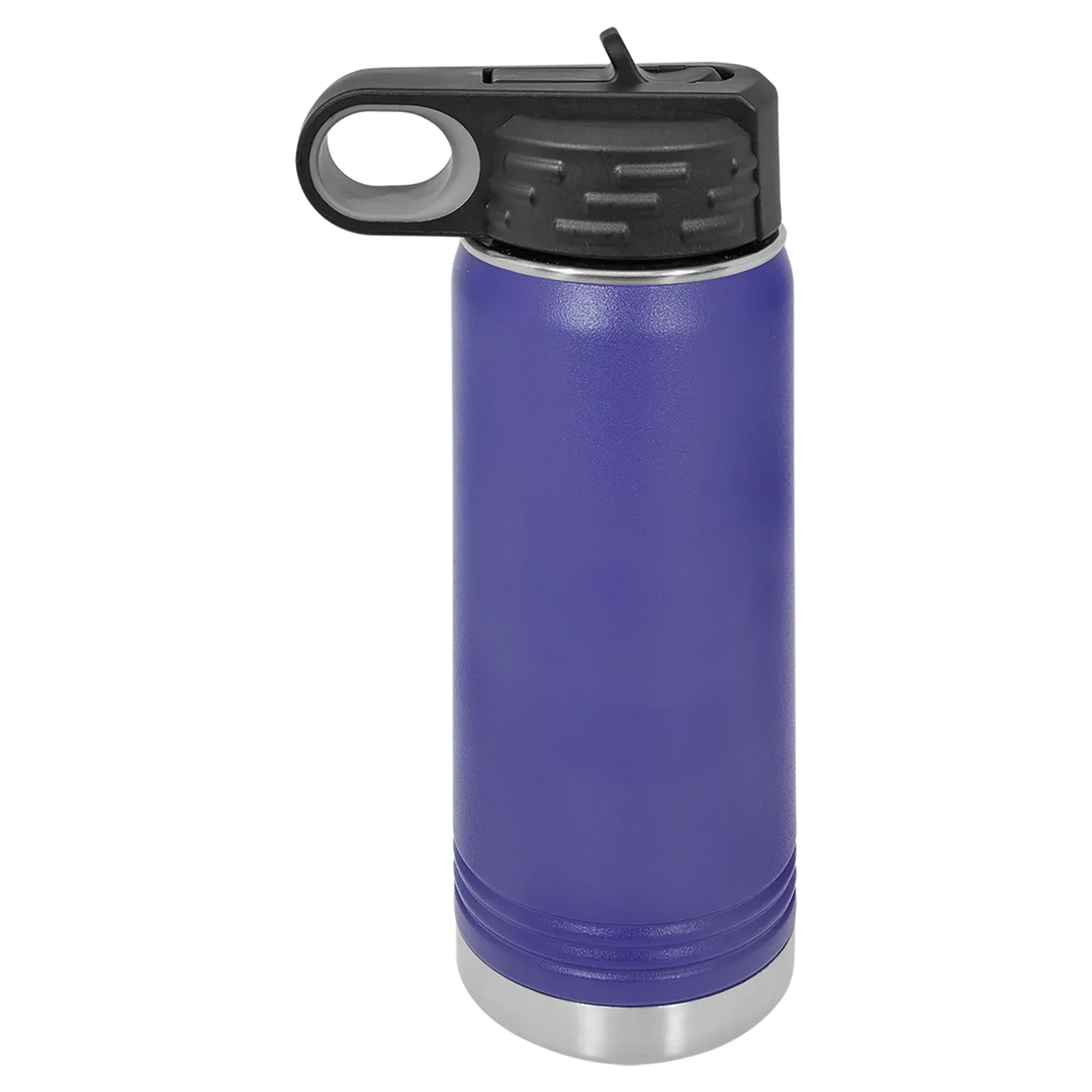 20 oz Water Bottle - Customizable Bottle with Flip Lid - iCustomLabel