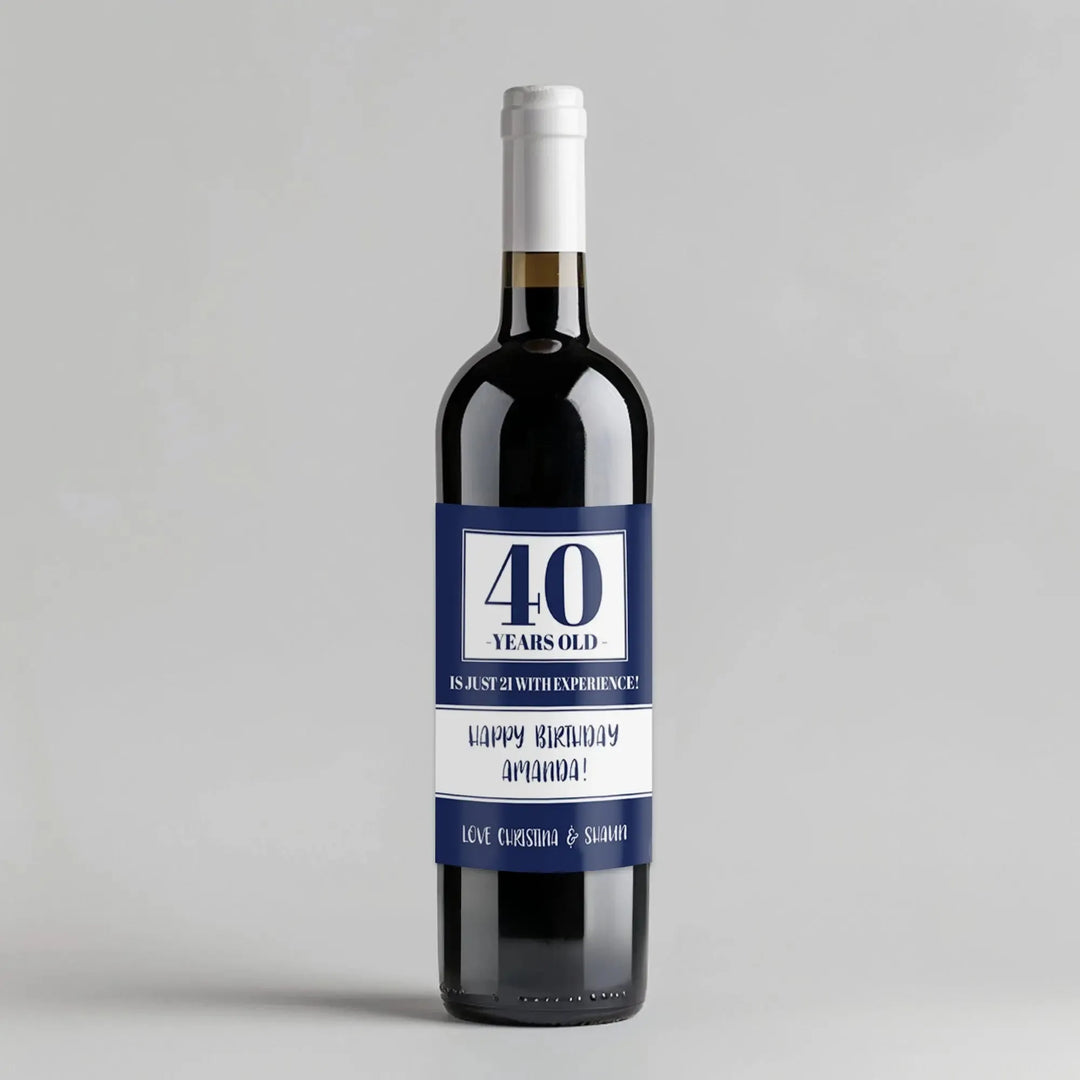 21 With Experience Birthday Wine Label - iCustomLabel