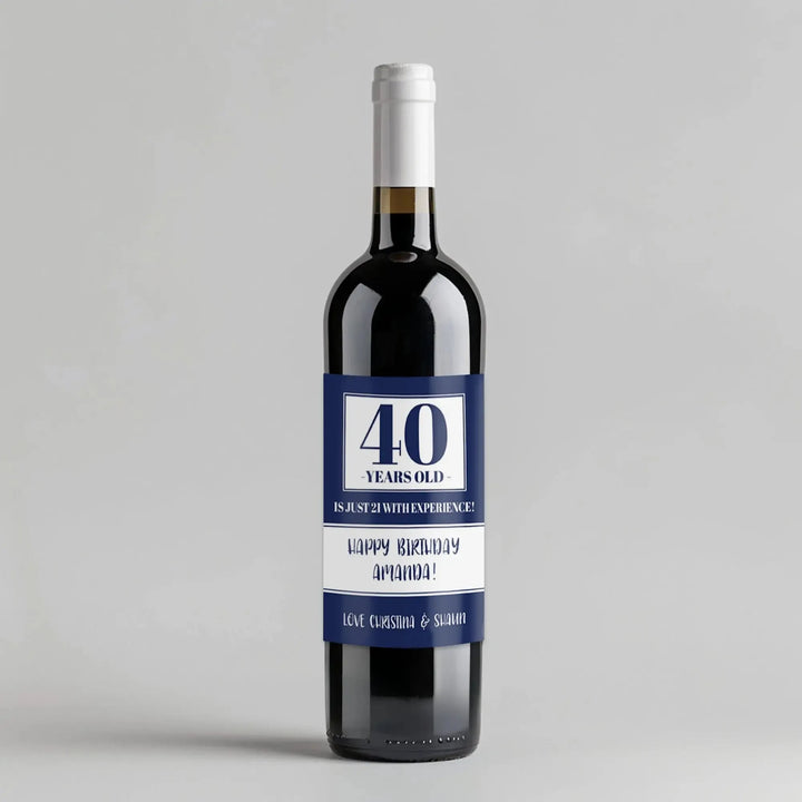 21 With Experience Birthday Wine Label - iCustomLabel