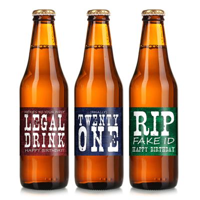21st Birthday Beer Label Set