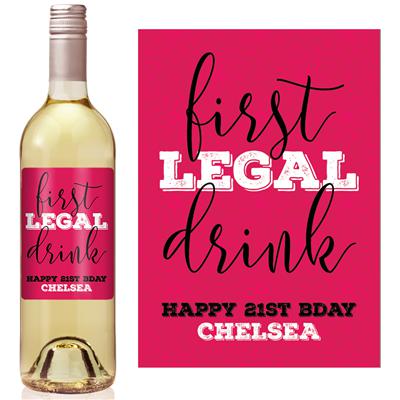 21st Birthday Wine Label