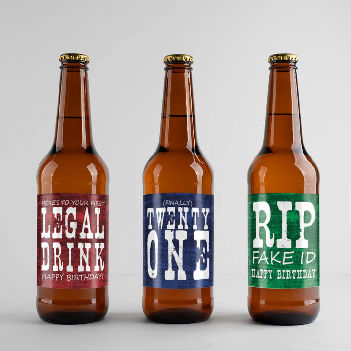 21st Birthday Beer Label Set - iCustomLabel