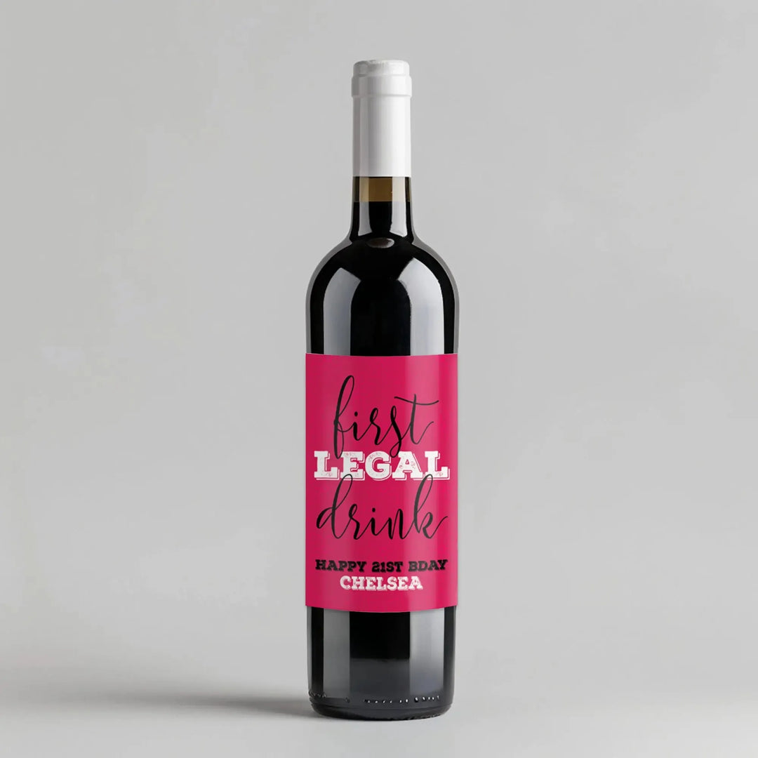 21st Birthday Wine Label - iCustomLabel