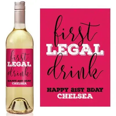 21st Birthday Wine Label - iCustomLabel