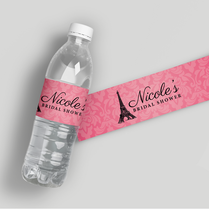 Paris Water Bottle Labels
