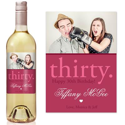 30th Birthday Photo Wine Label