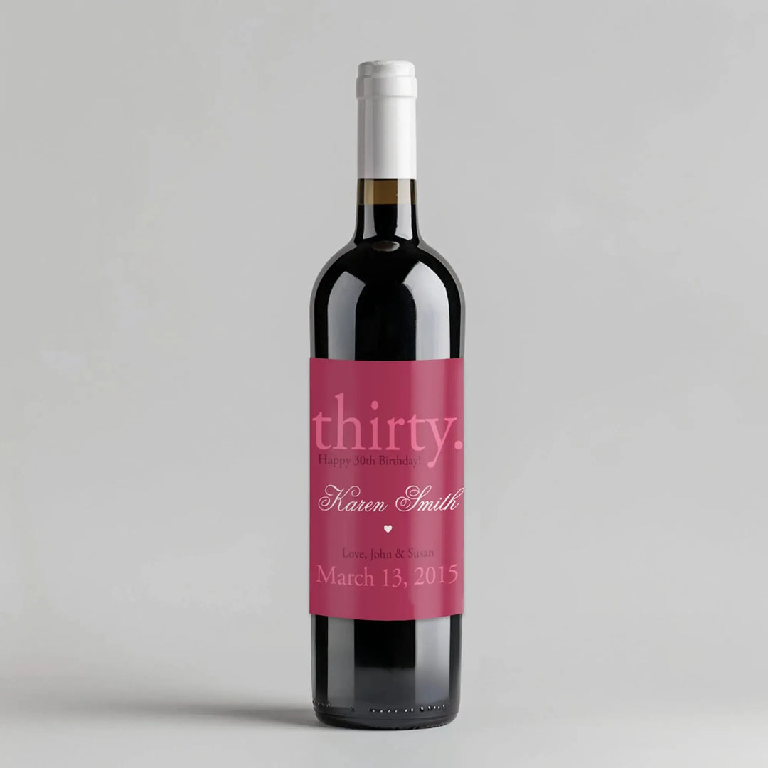 30th Birthday Wine Label - iCustomLabel