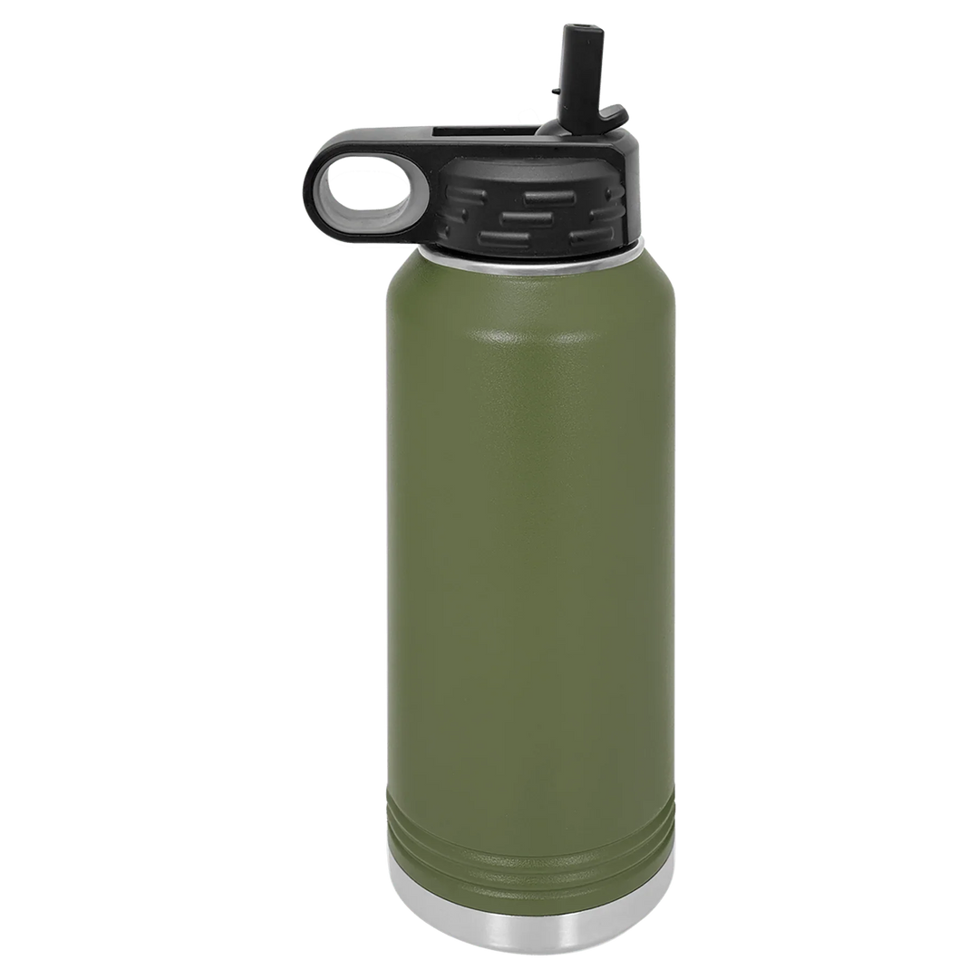 32 oz Water Bottle - Customizable Bottle with Flip Lid